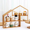 Manufacture House Shape 2 Tier Wood Cup Cake Stand Bamboo Cake Rack for Dessert