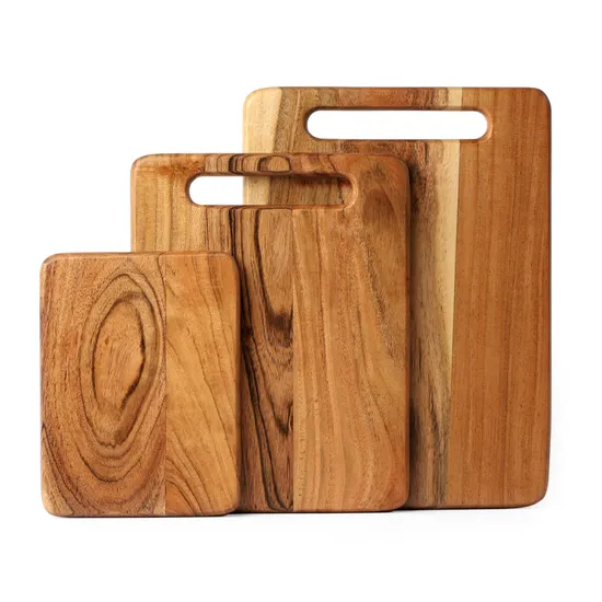 3 - Piece Wooden Chopping Board Set Blank Kitchen Acacia Wood Butcher Chopping Blocks