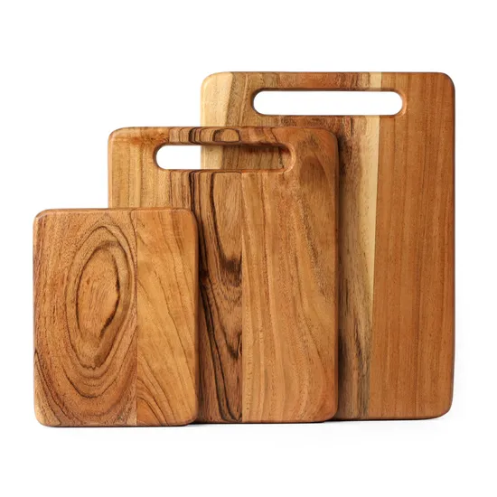 3 - Piece Wooden Chopping Board Set Blank Kitchen Acacia Wood Butcher Chopping Blocks