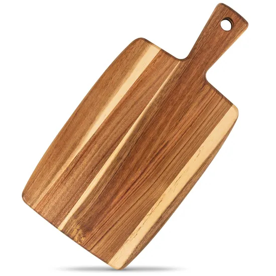 Paddle Shape Acacia Wooden Cheese Board Serving Board with Handle