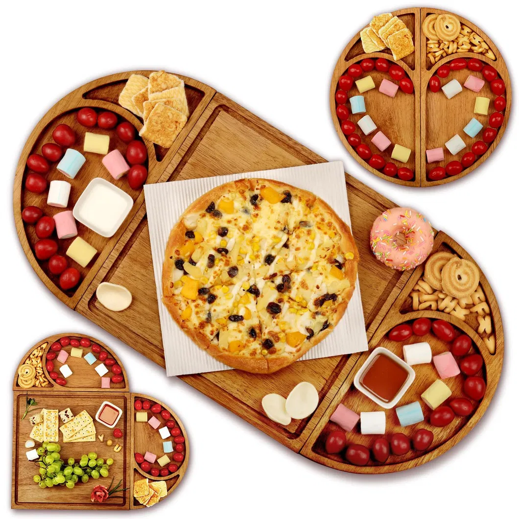 Eco-Friendly Acacia Wood Cheese Serving Tray for Entertaining