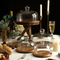 Fujian Factory Manufacture Round Acacia Wood Cake Stand with Glass Dome
