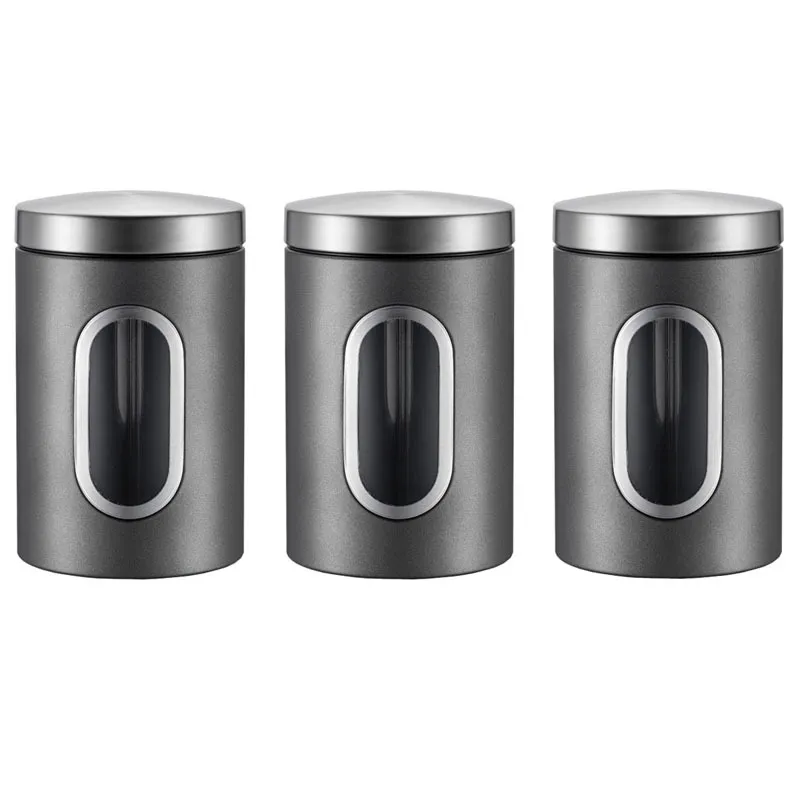 Stainless Steel Food Storage Box Canister Set for Rice Beans Coffee Storage
