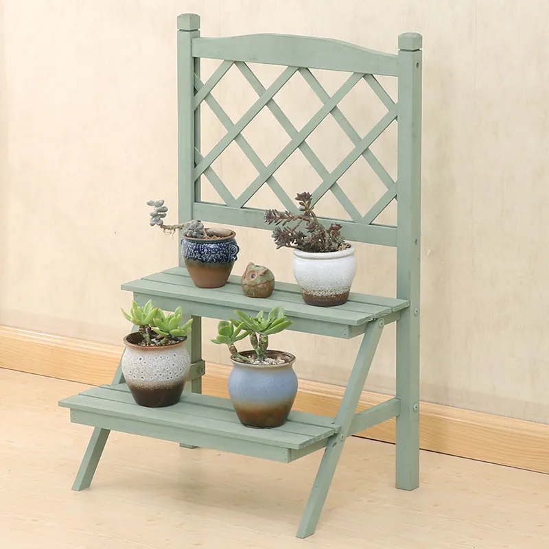 Stepped Flower Stand Vintage Plant Stand Wooden Flower Pot Holder for Garden