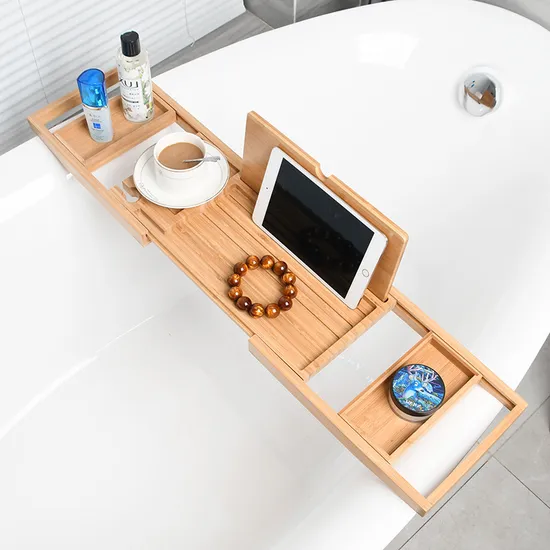 Extendable Bathtub Shelf Bathtub Tray Bamboo Bathtub Rack
