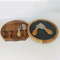 Oval Shape Acacia Wood and Slate Steak Tray Chopping Board Cheese Board with Knvies