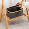 Bamboo Fabric Desktop Storage Container Storage Basket with Lid