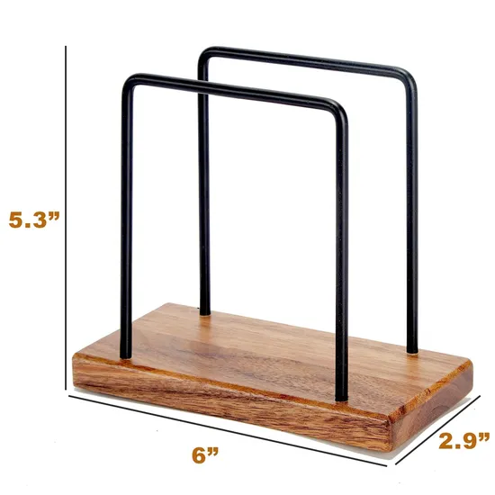 Acacia Wood Napkins Holder with Metal Wire for Table, Kitchen & Dining Room Dé Cor