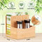 Bamboo Salt Pepper Napkin Holder Set for Kitchen Dining Table
