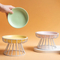 Multi-Color Ceramic Pet Food Plate Cat Bowls with Metal Stand