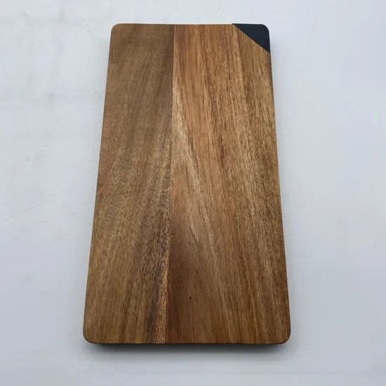Long Acacia Wood Fruit Cutting Board with Sharpener