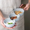 Elegant 3-Piece Ceramic Bowl Set with Wooden Handles for Snacks