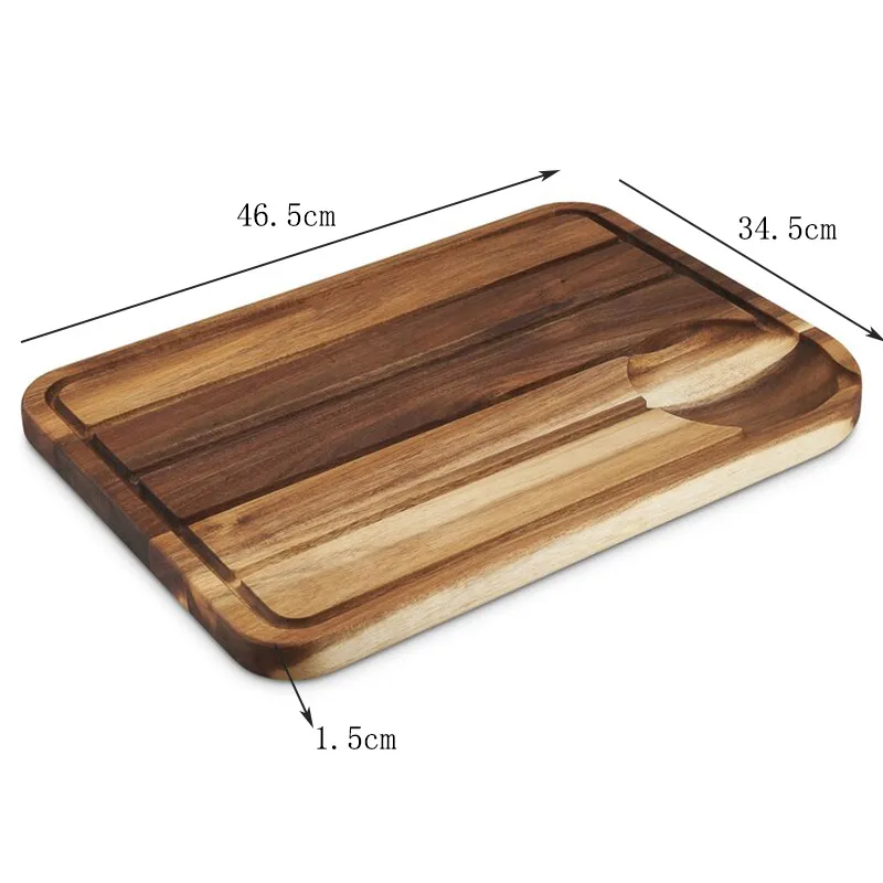 Extra Large Acacia Wood Beaf and Meat Cutting Chopping & Serving Board with Juice Groove