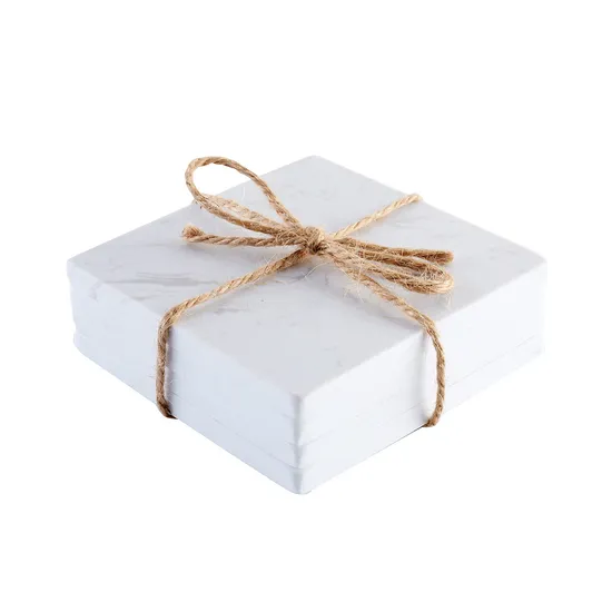 Organic White Hexagonal Marble Coasters Cup Coaster Set