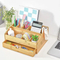 Bamboo Office Desktop Storage Box Office File Storage Shelf with Pen Holder