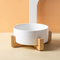 Solid Wood High - Foot Ceramic Pet Cat and Dog Bowl