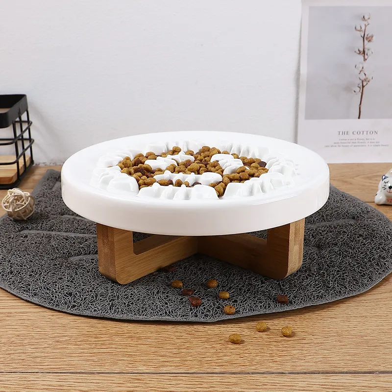 Ceramic Cat and Dog Feeding Bowl Meal Bowl Pet Plate for Small Kitten and Puppy