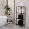Round Fabric Laundry Basket Bathroom Basket with Bamboo Circle for Sundries/ Toy Storage