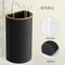 D - Shaped Collapsible Fabric Storage Bottle Organizer and Laundry Basket with Bamboo Frame