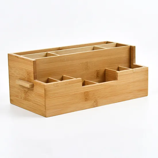 Bamboo Desktop Storage Organizer Box for Office and Home