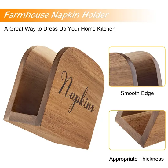 Acacia Wood Napkin Holder for Table