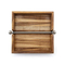 Acacia Wood Napkin Holder with Weighted Stainless Steel Center Bar
