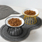 Neck-Protecting Round Ceramic Pet Food Bowl Dog Cat Bowls with Metal Stand