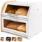 Wholesale 2 Layer White Bamboo Storage Bin for Kitchen Countertop