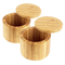 Elegant Bamboo Salt Cellar Spice Box with Magnetic Lid