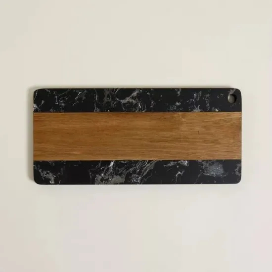 Acacia Wooden Cutting Board with Marble for Kitchen
