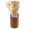 Home Basics Bamboo Cooking Utensil Set with Holder