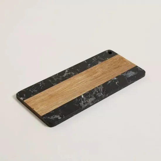 Acacia Wood and Marble Serving Board for Food