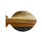 Fish Shape Black Marble and Wooden Chopping Board for Fruit / Snack