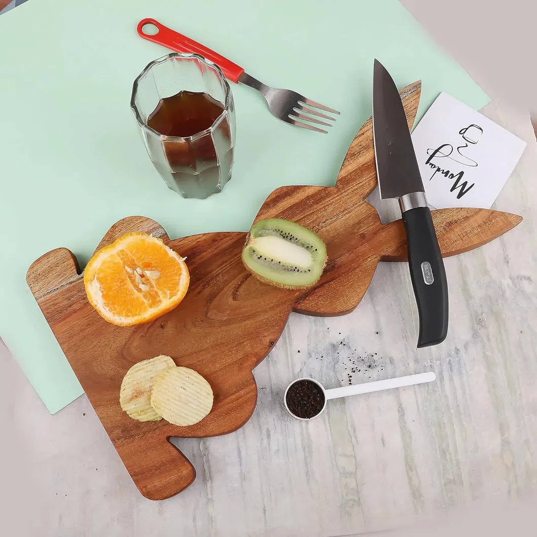 Cute Bunny Shape Acacia Wood Cheese Board Cutting Board for Gift