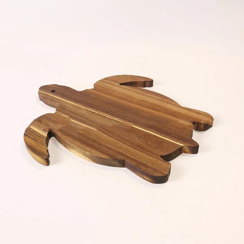 Artisan-Crafted Engraved Turtle Shape Wood Charcuterie Platter