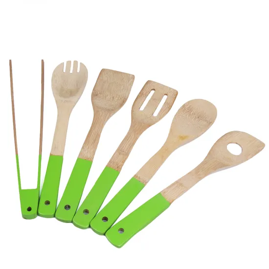Wholesale Bamboo and Wood Kitchen Utensils Set of 6