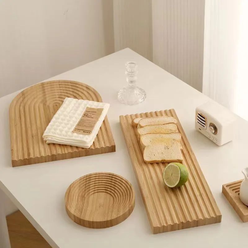 Wave Design Beech Wood Serving Tray Bread Cutting Board