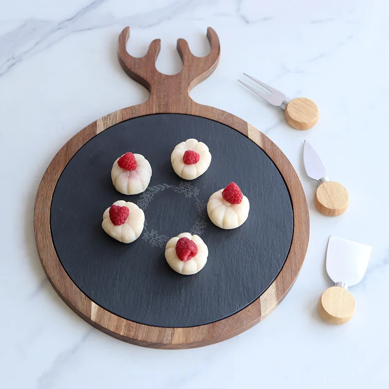 Personalized Engraved Slate Wooden Cheese Board