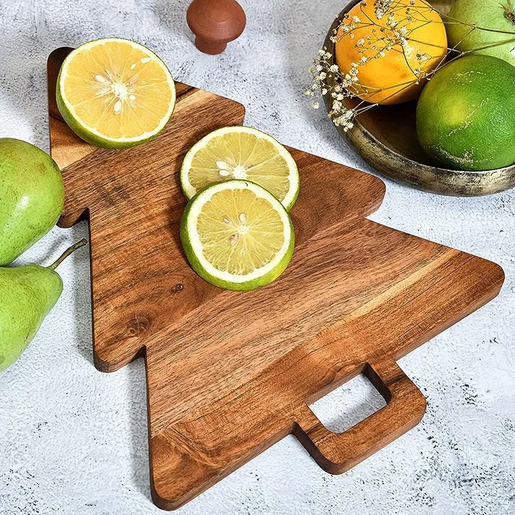 Christmas Tree Shape Wood Cutting Board for Gift