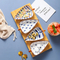Bamboo Serving Platter with 2 Leaf Shape Ceramic Snack Plates