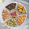 Rotating Ceramic Divided Serving Dish Bamboo Lazy Susan for Restaurant Fruit Appetizers