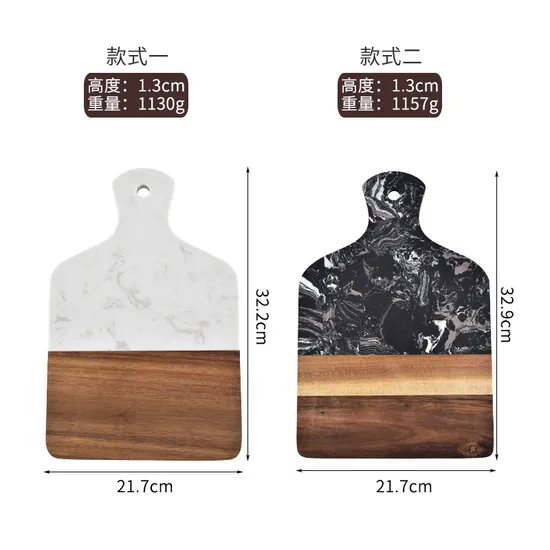 Black / White Marble Wood Serving Board for Cheese /Charcuterie / Snack