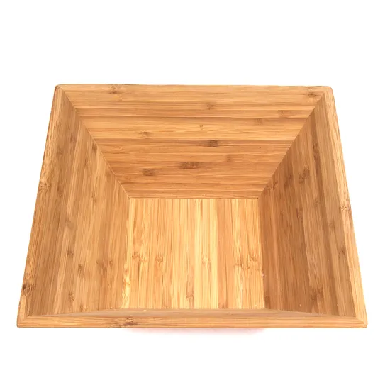 Square Bamboo Serving Bowls for Salad and Fruit