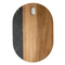 Oval Shape Black Marble and Acacia Wood Cutting Board