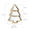 Christmas Tree - Shaped Bamboo Tree Tray with 3 White Removable Ceramic Snack Appetizer Plates