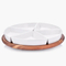 Turntable Acacia Wood Lazy Susan Serving Tray for Table Top with Multiple Porcelain Dishes