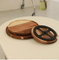 Turntable Acacia Wood Serving Plate Set Lazy Susan for Food