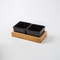 Bamboo Tray Ceramic Serving Dishes Platter Set