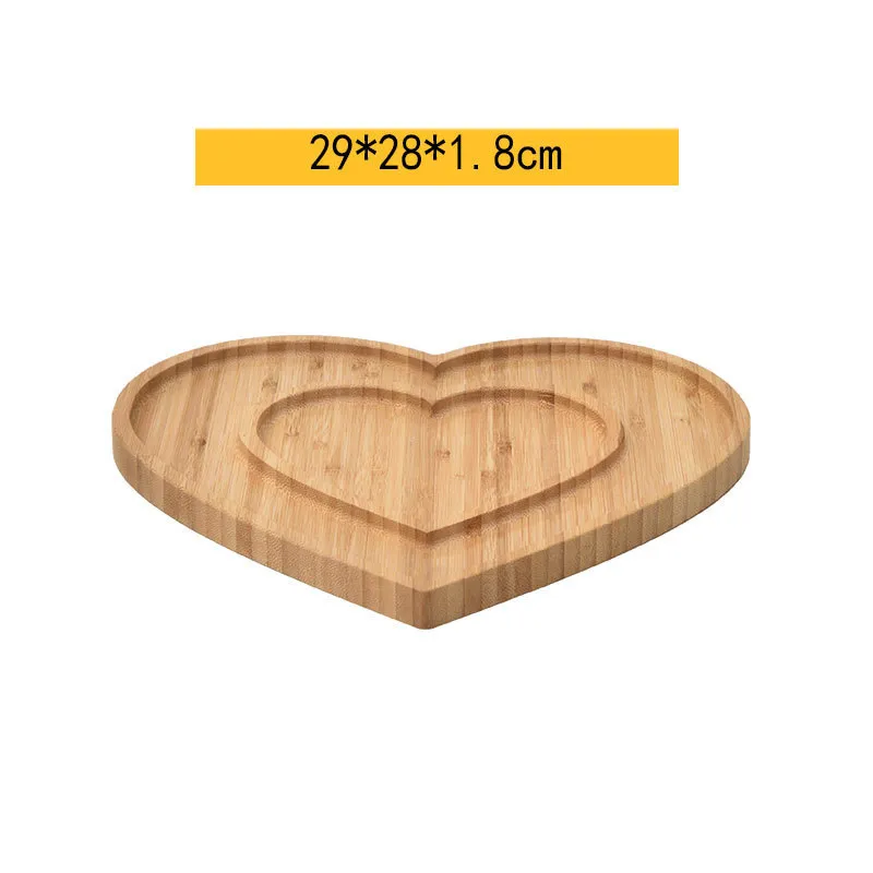 Heart Shape Bamboo Plate for Snacks