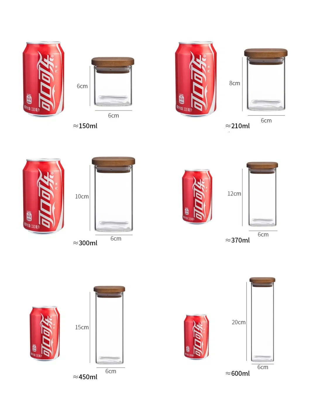 Manufacture Glass Storage Containers Clear Glass Food Canister with Airtight Bamboo Lid